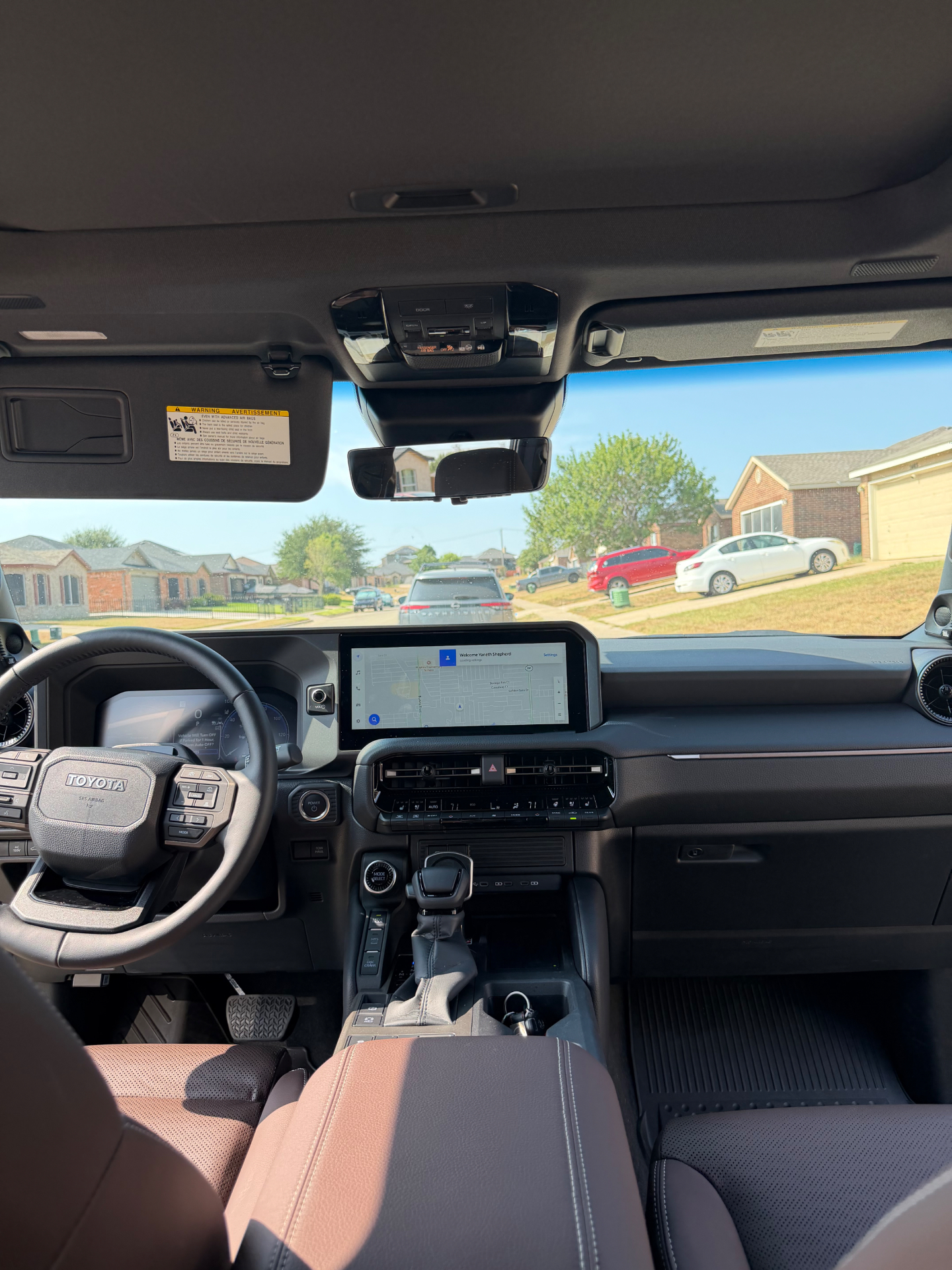 Dashboard and big touchscreen in the Land Cruiser