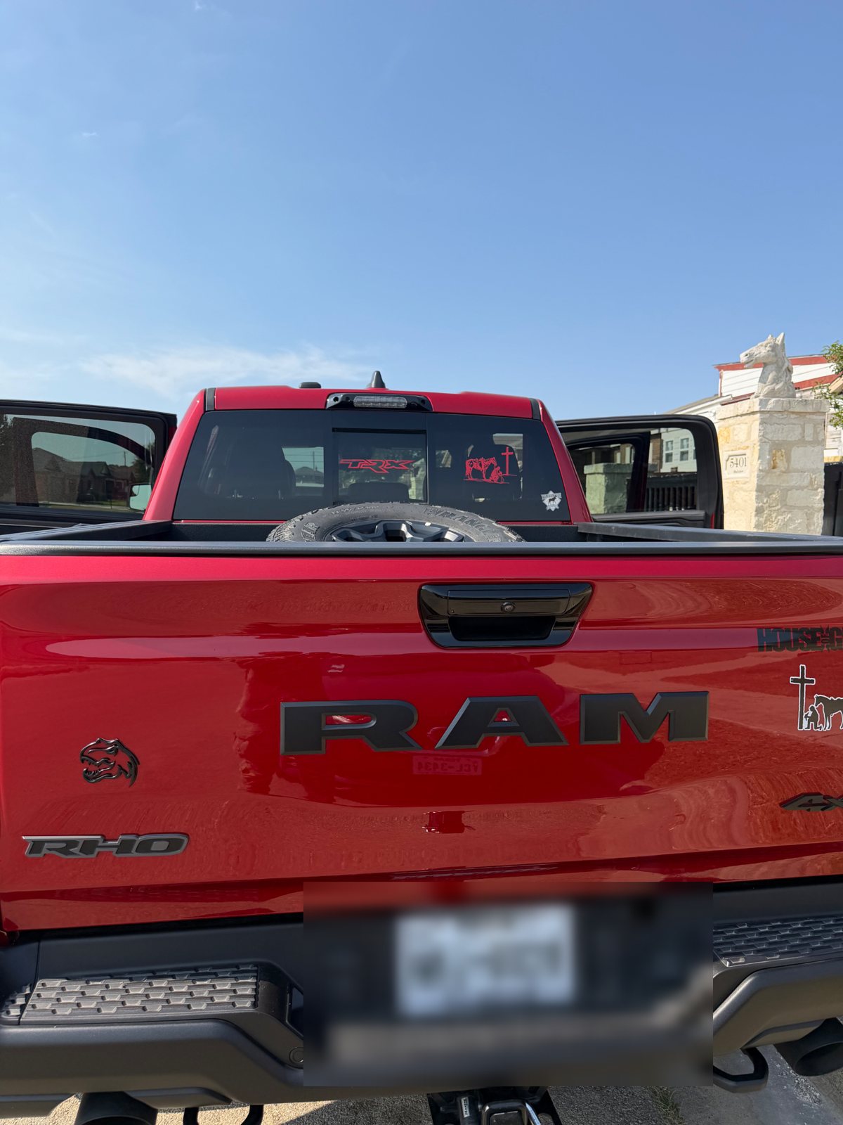 Tailgate with RAM lettering and RHO badge