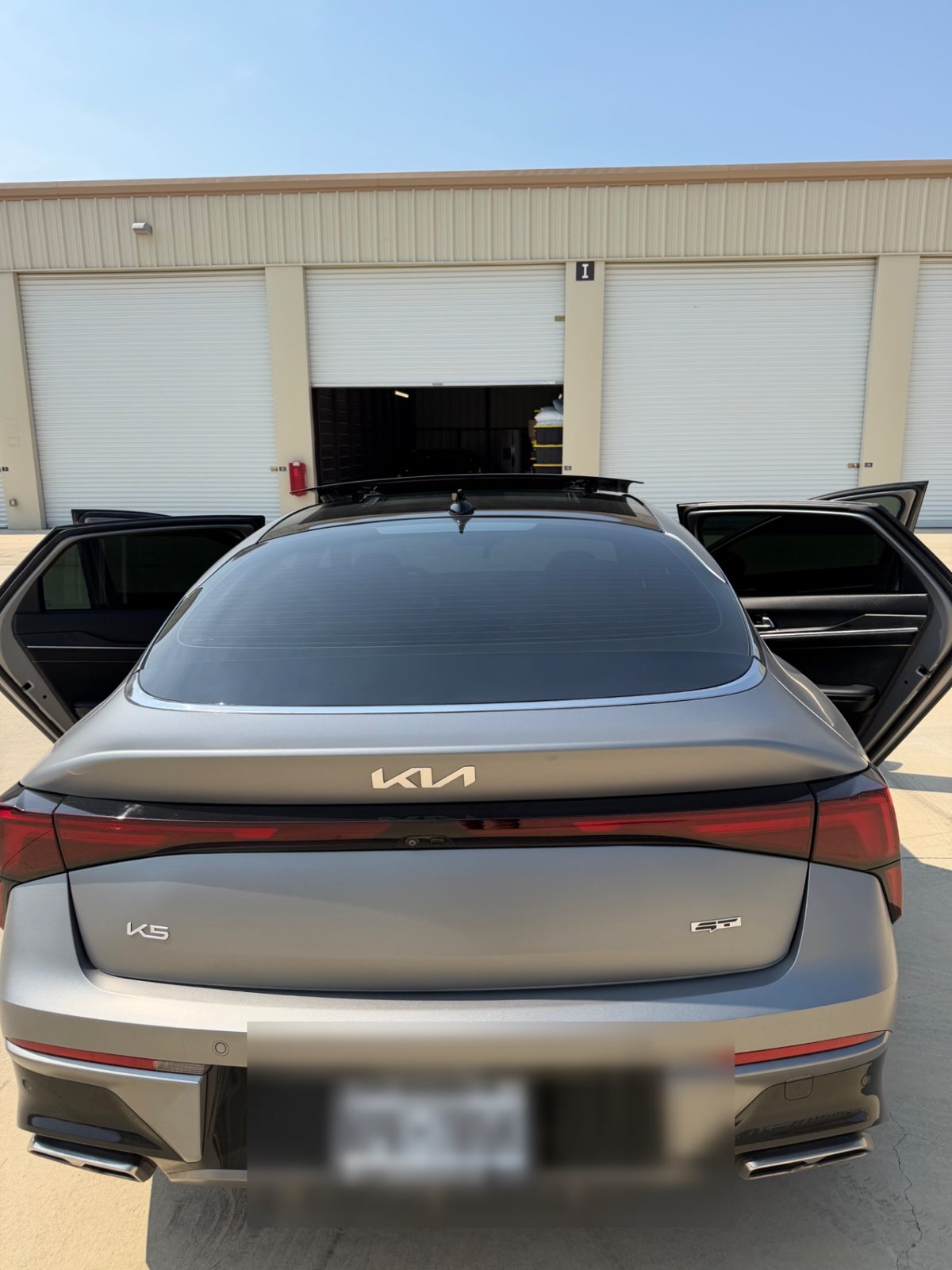 Rear view of the Kia K5 GT
